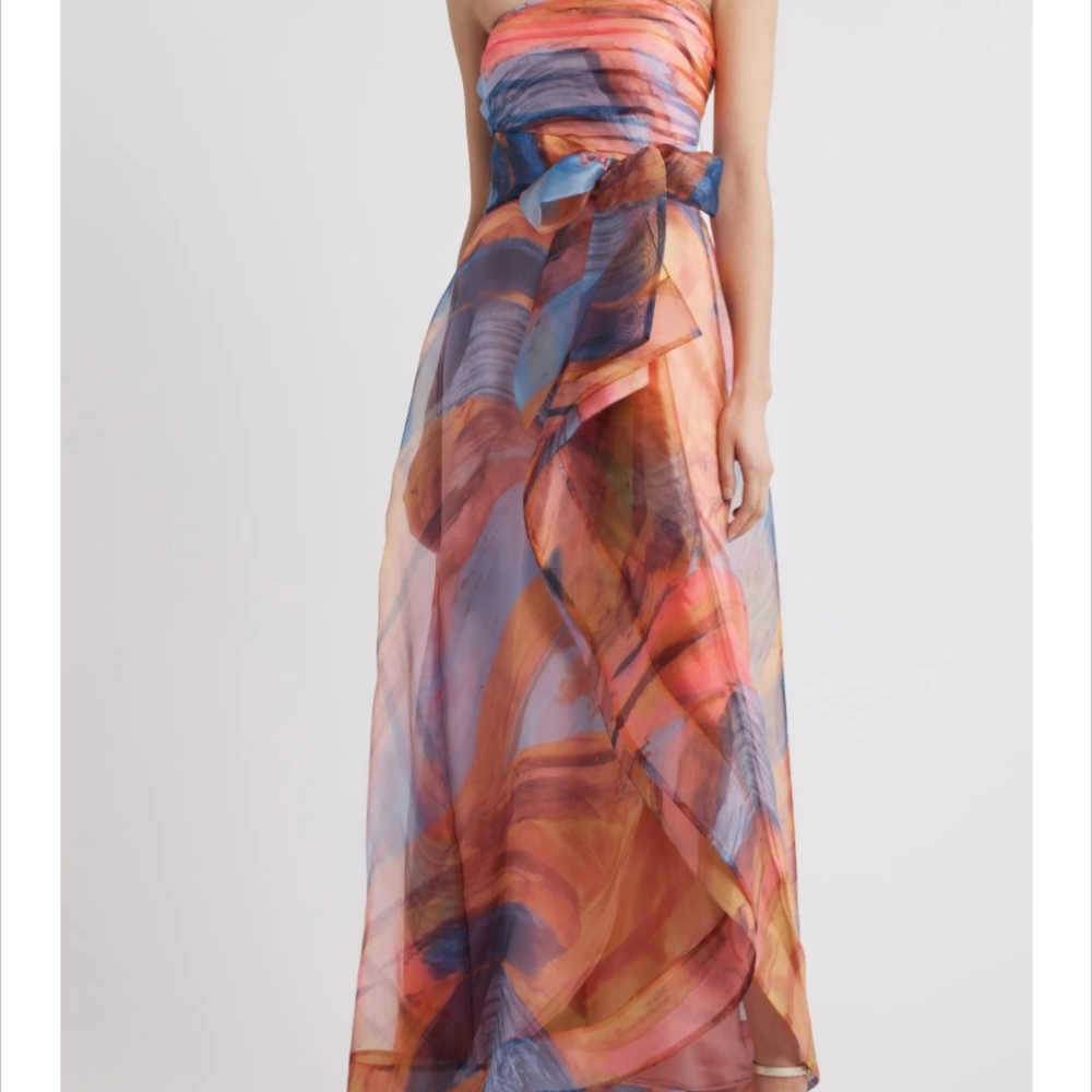 T Tahari Strapless Dress Ruched Bodice New